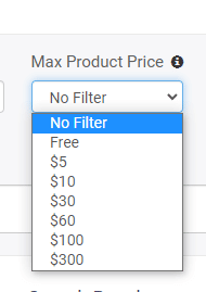 niche scraper max product price